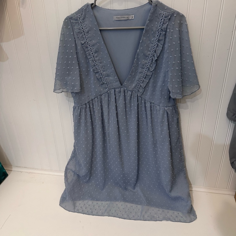 Miss Selfridge Gray Flutter Sleeve Maxi Sundress
